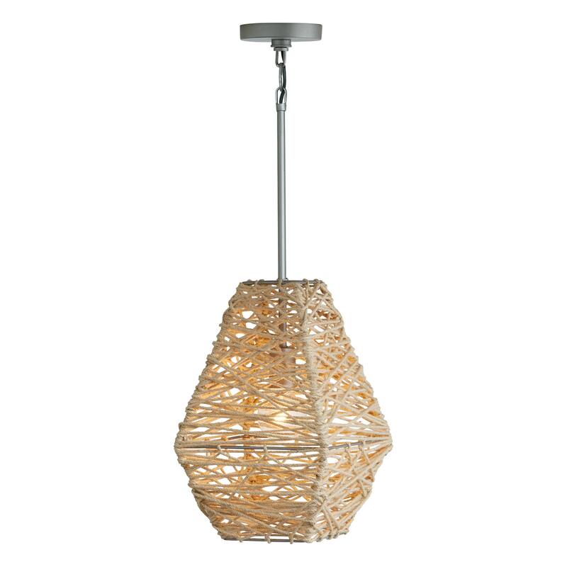 Finley 1-light Grey/ Natural Jute Hanging Pendant