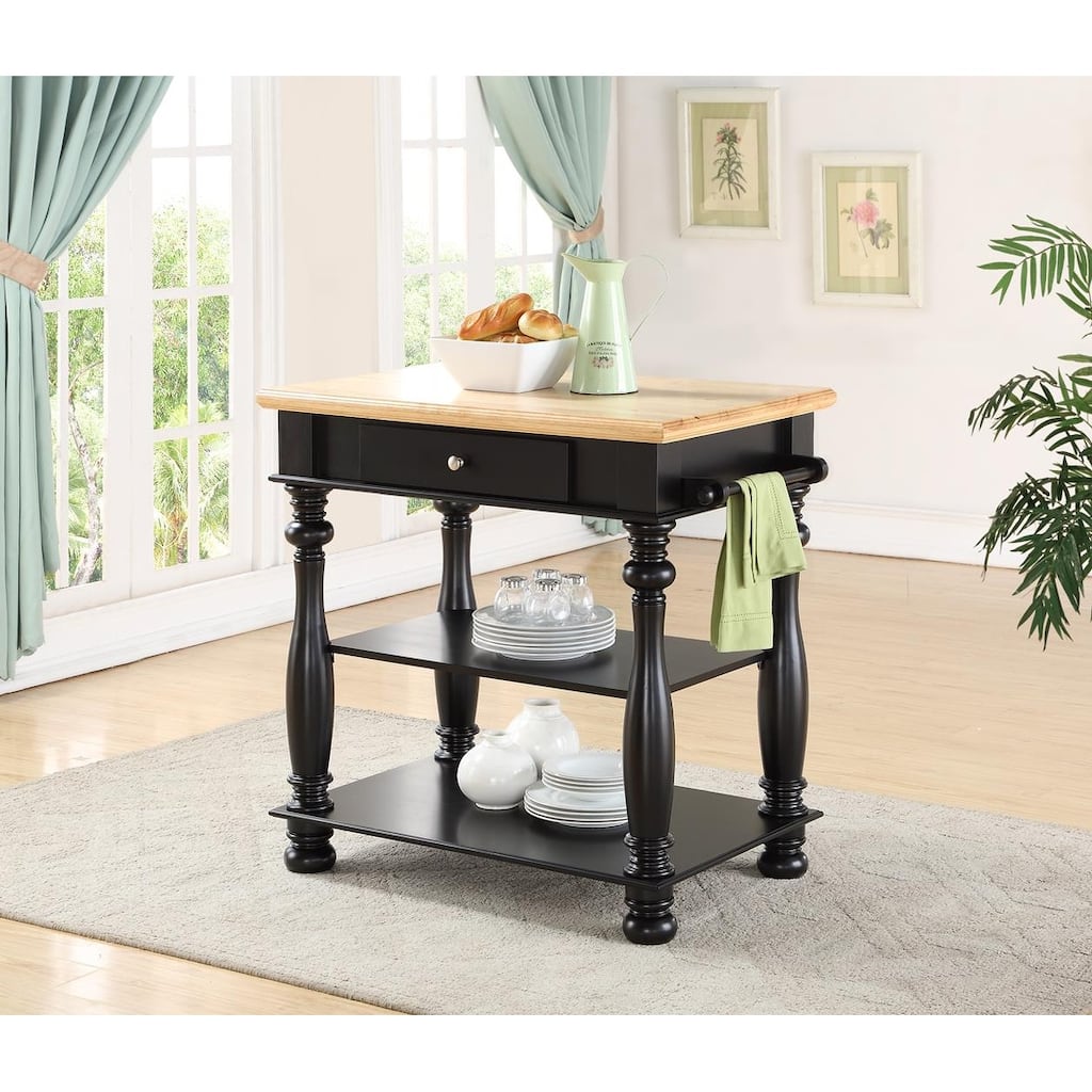 Black Kitchen Island(no include stool)