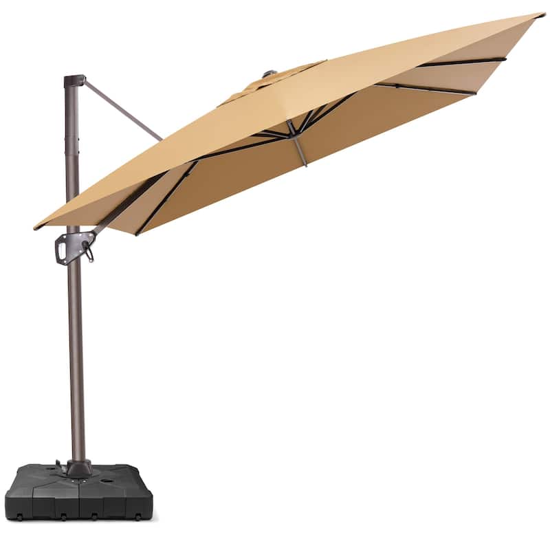 11 x 9 FT Outdoor Patio Offset Cantilever Umbrella with Base