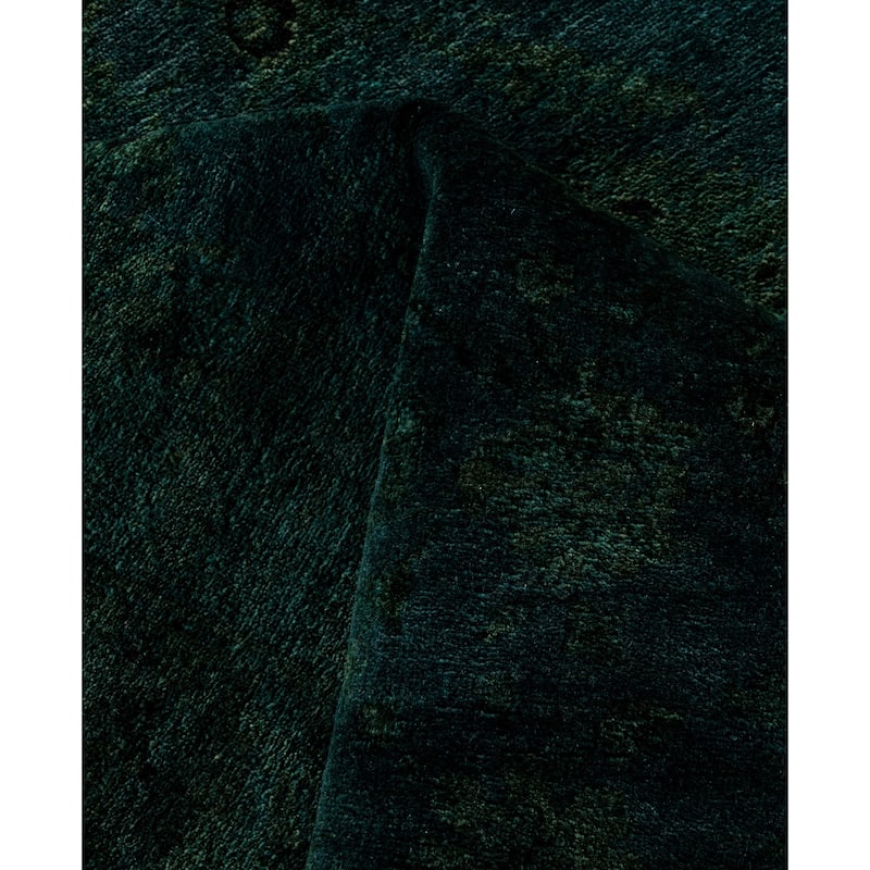 Overdyed One-of-a-Kind Hand-Knotted Area Rug - Green - 8' 2" x 8' 3"