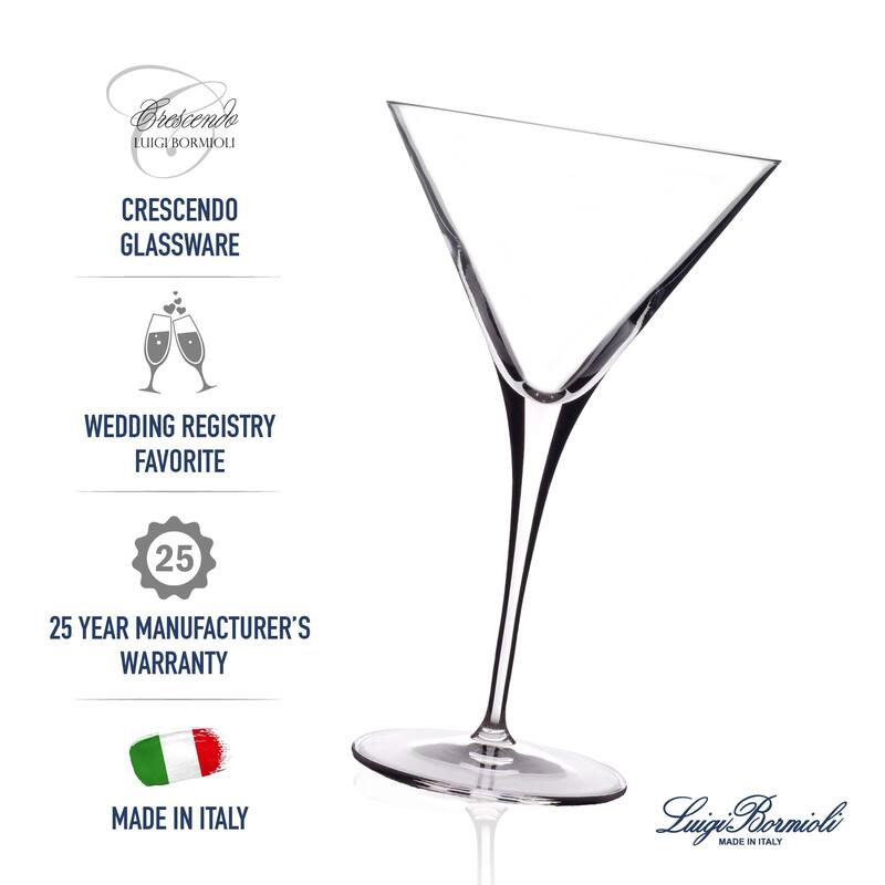 Luigi Bormioli Set of 4 Crescendo Martini Glasses - 10 oz.