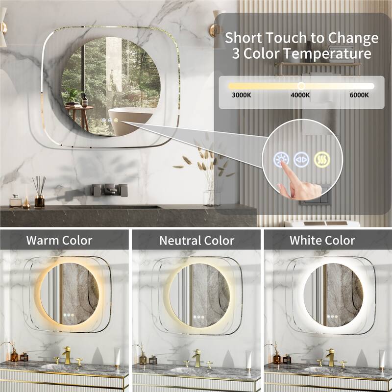 Innovation Lighted LED Bathroom Mirror 28"x32" Wall Mounted Vanity Mirror - 28”x32”