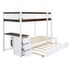 preview thumbnail 13 of 52, Bunk Bed with Twin Trundle, Desk, 3 Drawers, USB Outlets and Safety Guardrails