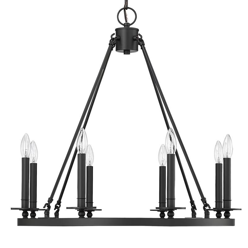 Millennium Lighting 46708 Florence 8 Light 28" Wide Taper Candle - Matte Black