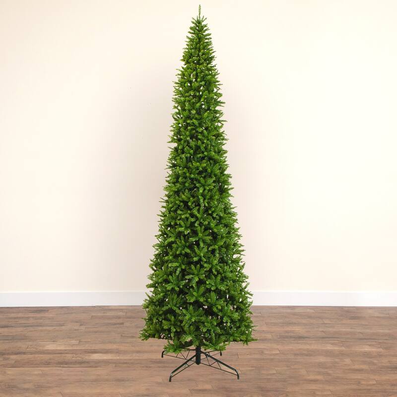 Pre-Lit Slim Mountain Pine Artificial Christmas Tree - 15' - Warm White LED Lights