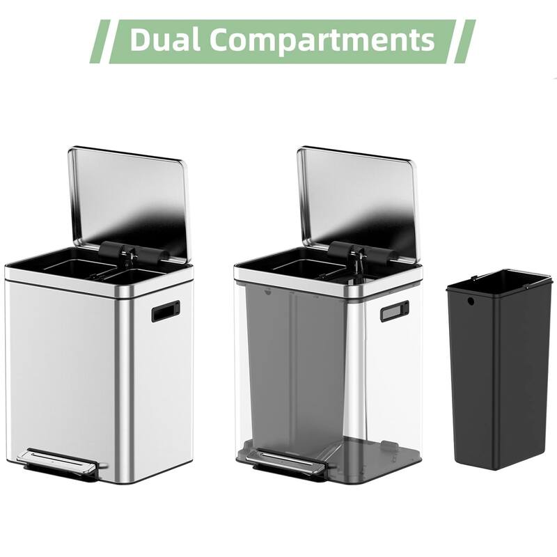 Double Compartment Classified Garbage Can