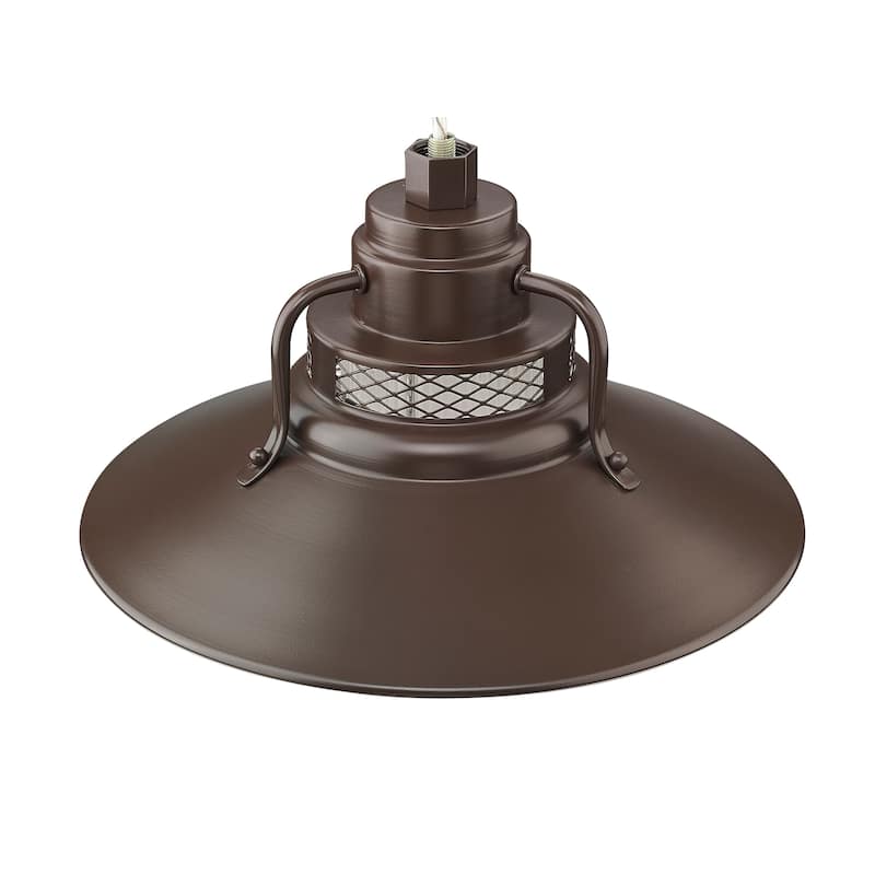 R Series 1-Light Stem Hung Railroad Shade - Architectural Bronze - 14