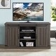 preview thumbnail 6 of 30, Barn Door 54-inch Rustic TV Stand Weathered Gray Oak