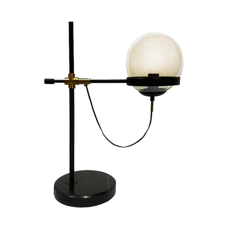 Colby Glass Globe Table Lamp, Black with Cognac Glass - Bed Bath ...
