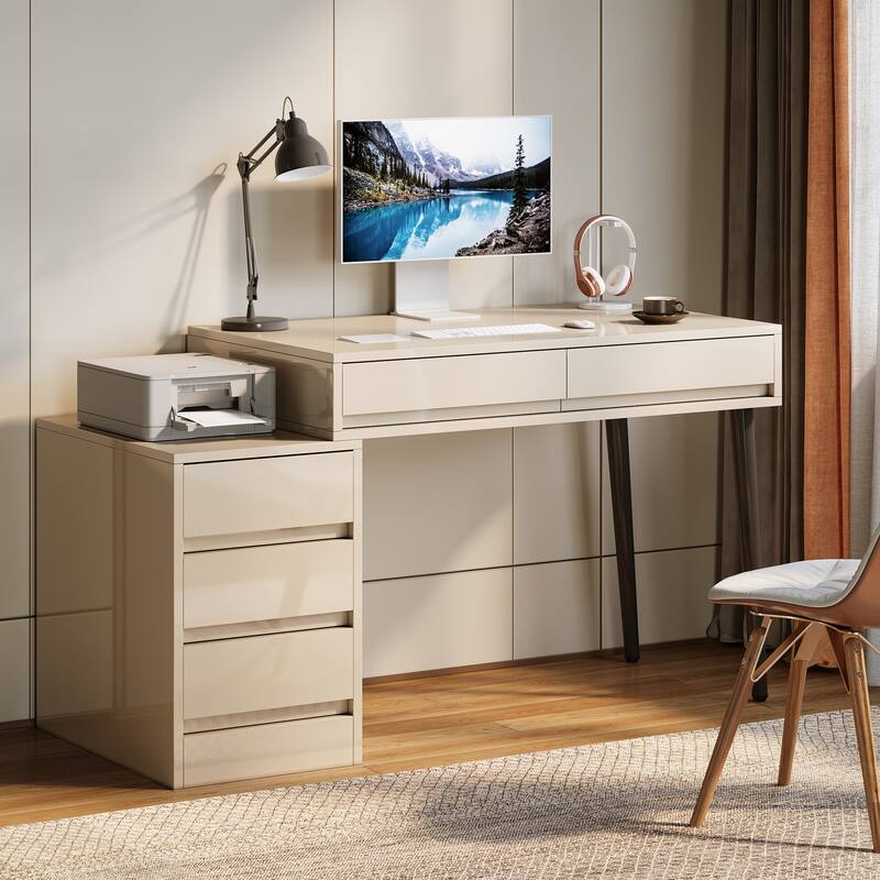 Reversible Computer Desk with 5 Drawers
