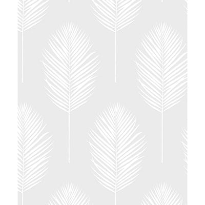 Seabrook Designs Off-White Palm Leaf Paintable Unpasted Wallpaper - 20.9 in. W x 33 ft. L