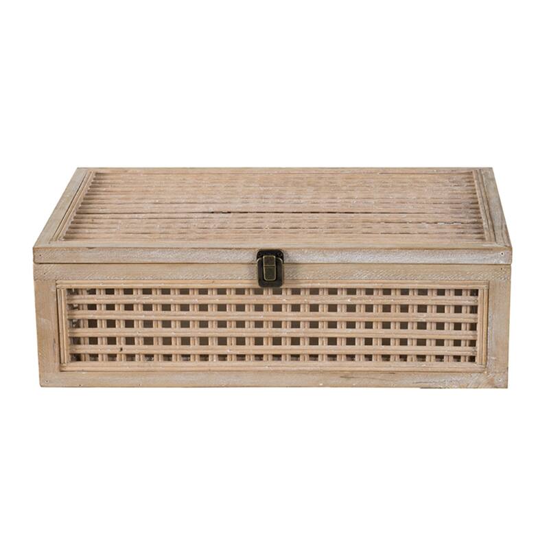 Woven Bamboo Decorative Box - 18.5" - Brown