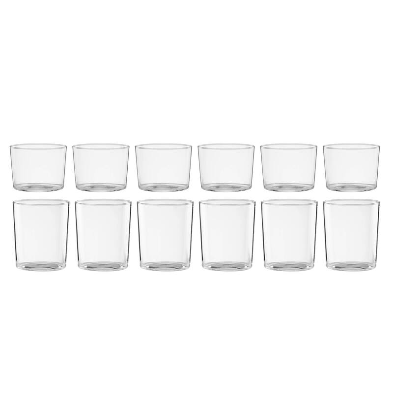 Oneida Stackables Drinkware Tall and Short Glasses, Set of 12 - Set of 12 - Clear