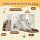 preview thumbnail 11 of 16, 5 in 1 Toddler Slide and Swing Set, Kids Playground Climber Slide Playset with Drawing Whiteboard, , Freestanding Combination