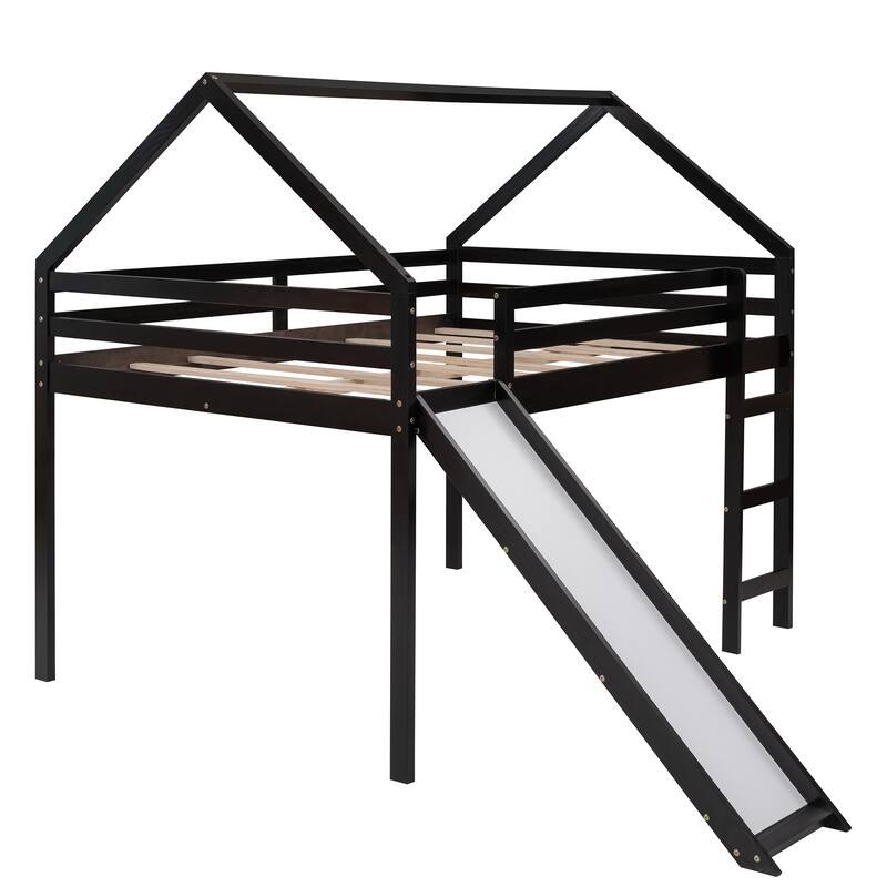 Loft Bed with Slide, House Bed with Slide