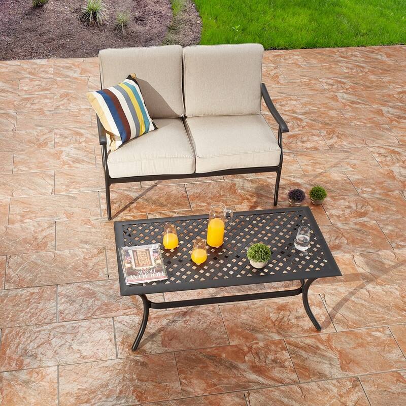 Patio Festival 2-Piece Outdoor Loveseat and Coffee Table Set