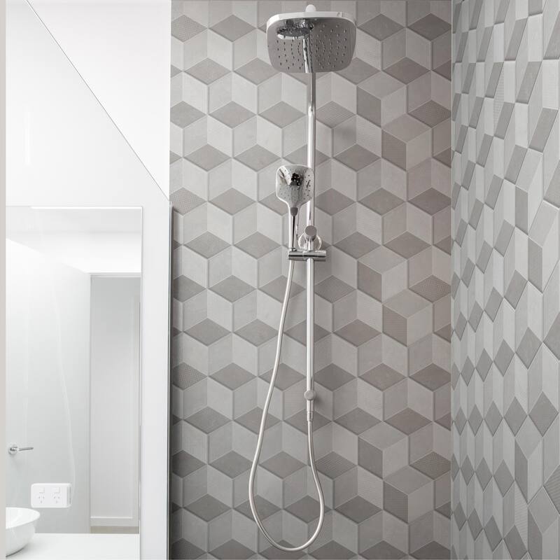 Merola Tile Panama Hex Diamond Deco 8-5/8" x 9-7/8" Porcelain Floor and Wall Tile - Sample swatch