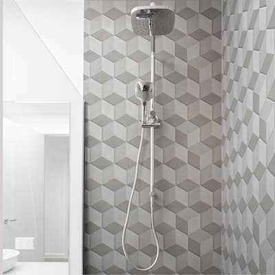Merola Tile Panama Hex Diamond Deco 8-5/8" x 9-7/8" Porcelain Floor and Wall Tile