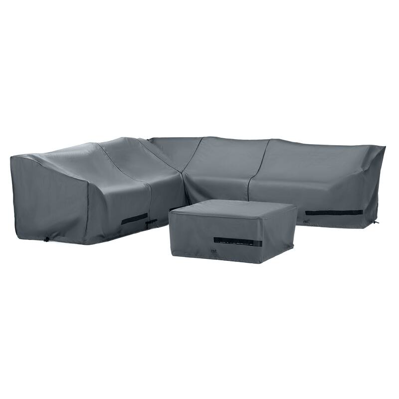 Mili 6 Piece Polyester Outdoor Patio Sectional Covers - Grey