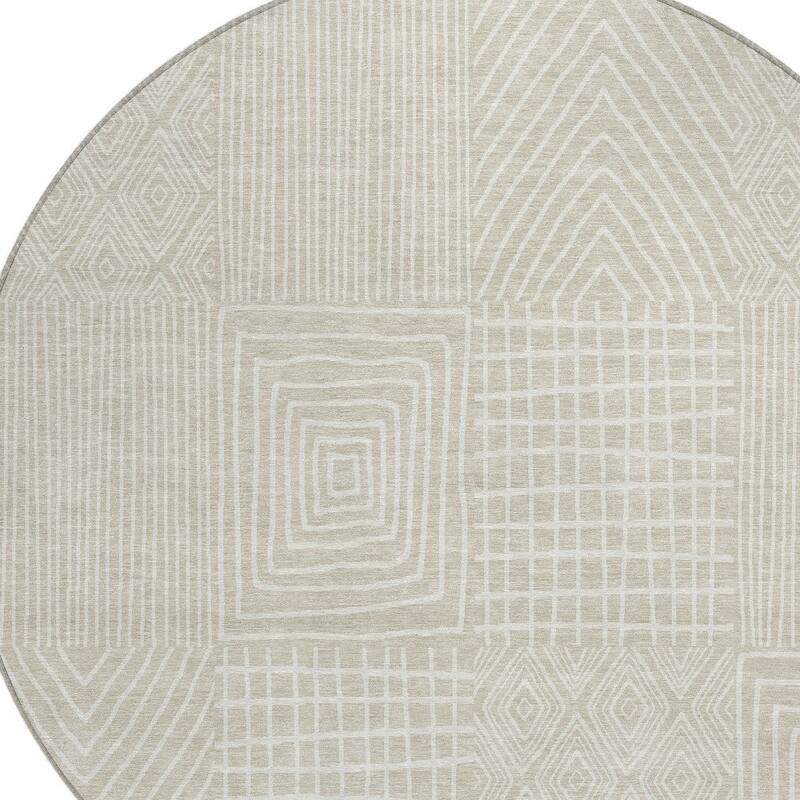 HomeRoots Geometric Transitional Rectangle Outdoor Rug