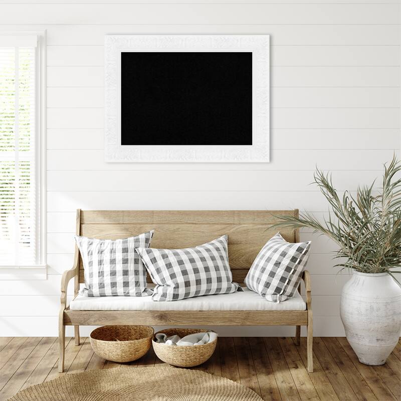 Luxe White Framed Cork Board - Bulletin Board, Organization Board, Pin Board