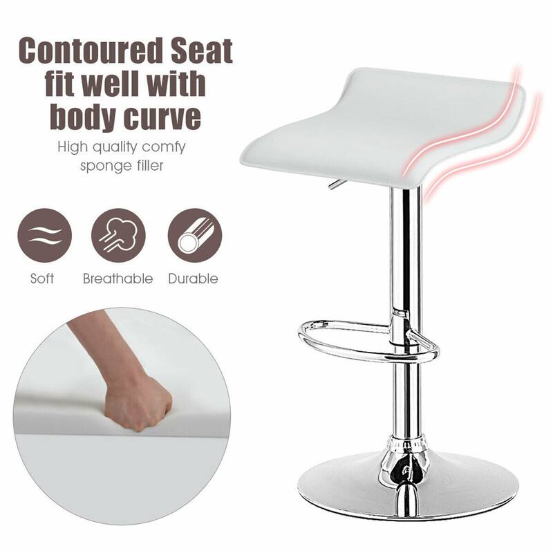 Gymax Set of 4 Swivel Bar Stool PU Leather Adjustable Kitchen Counter - See Details