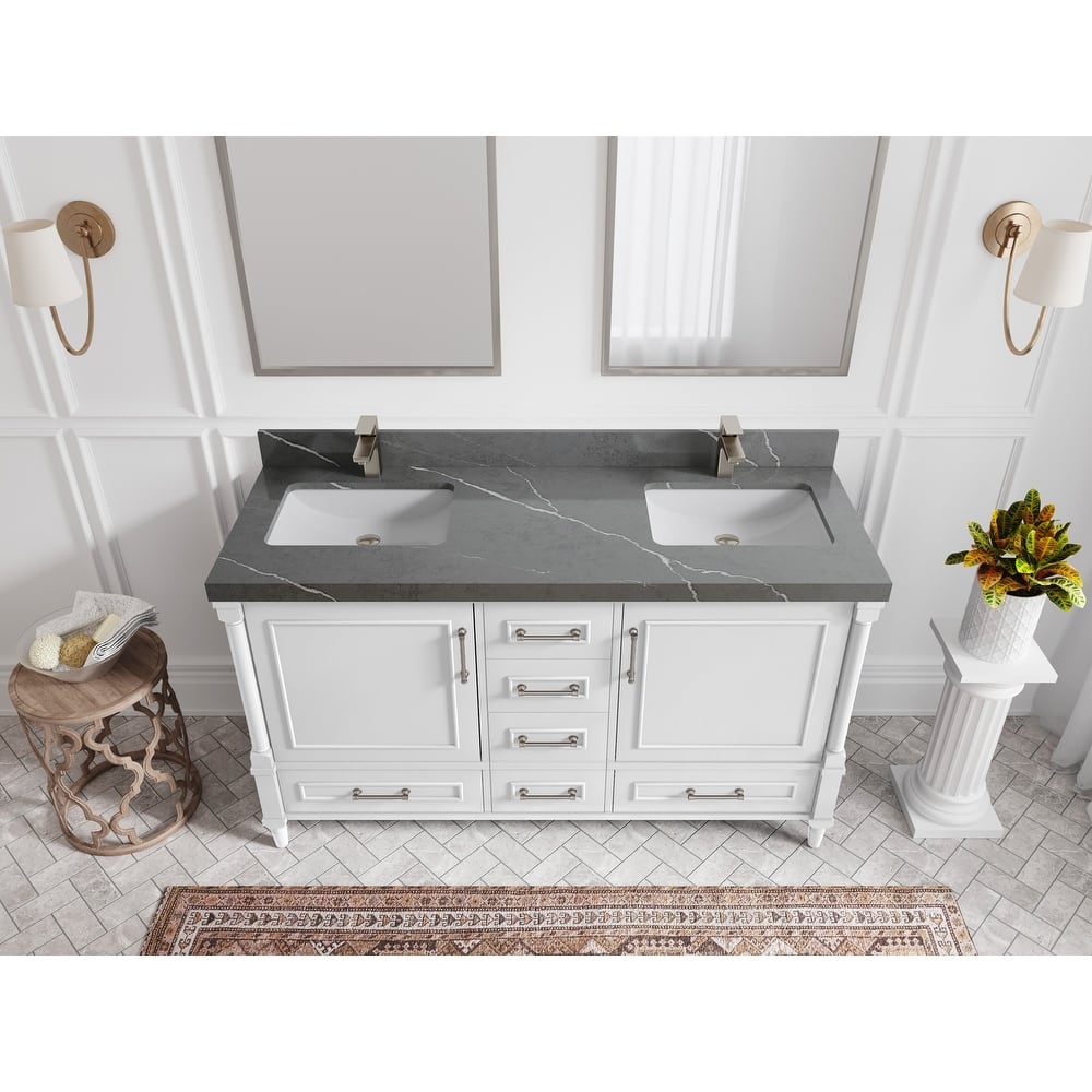 Willow Collections 60 in. W x 22 in. D Aberdeen Double Sink Bathroom Vanity with Countertop