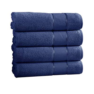 Bergamo 4 Piece Spun loft Bath Sheets with Twill Weaving The Urban Port, Dark Blue