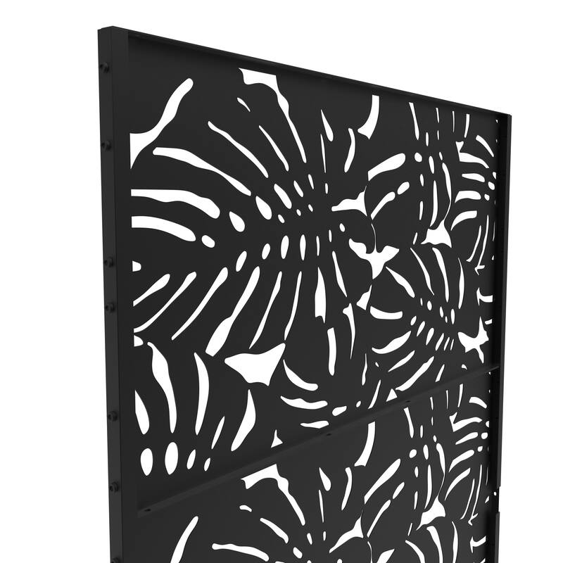 75'' x 47'' Privacy Metal Screen Fence Panel Leaf Blade Pattern