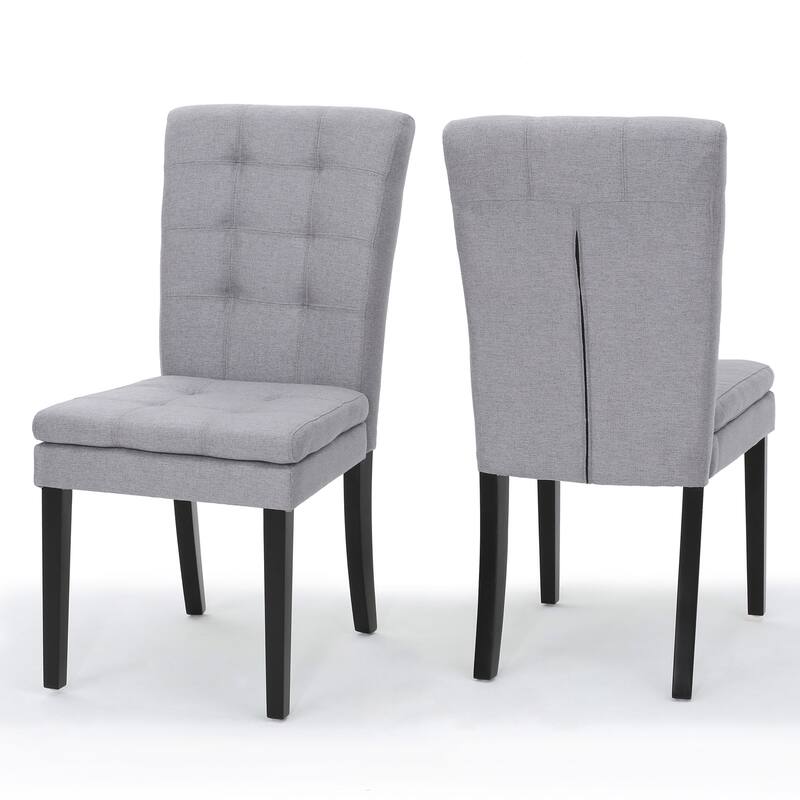 Dining Room Furniture - Fabric Upholstered Dining Chairs with Birch Leg, Modern Armless Dining Chairs Set of 2 for Kitchen