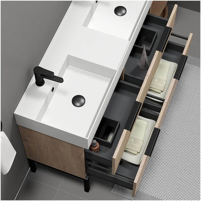 Nameeks Derin-4818-2 Derin 48" Free Standing Double Basin Vanity Set