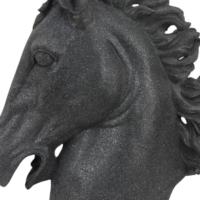 Ellena Horse Head Accent Bust, Highly Detailed Black Resin, 25 Inch