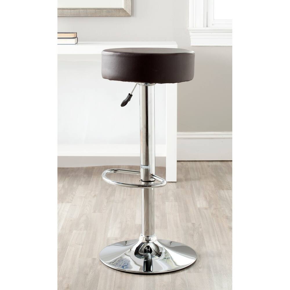 SAFAVIEH Cherryl 25.6-31.5-inch Jute White Adjustable Swivel Bar Stool - 15.2" x 15.2" x 25.6" - 15Wx15Dx32H