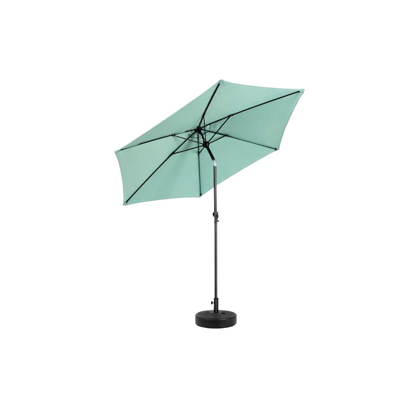 9ft Outdoor Market Umbrella with Push-Button Tilt and Crank