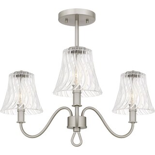 McKinney 3-Light Brushed Nickel Semi-Flush Mount