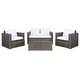 preview thumbnail 19 of 48, SAFAVIEH Outdoor Patio Furniture Machie 4-Piece Conversation Set
