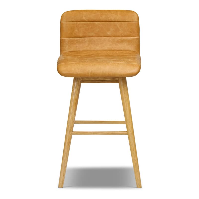 Poly & Bark Bassano Genuine Leather Swivel Counter Stool