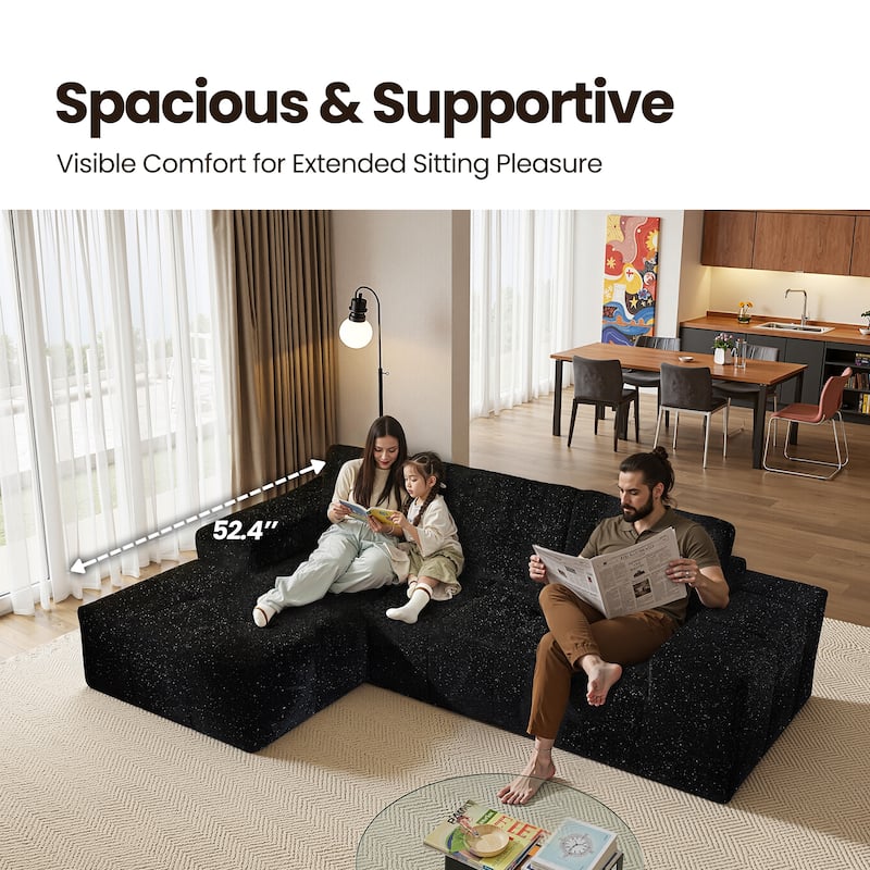 XIZZI Modular Sectional Sofa with L-Shape Chaise