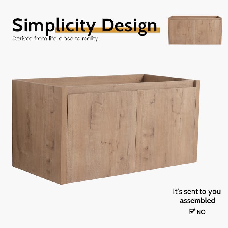 24/30/36/48/60 Inch Floating Bathroom Vanity Cabinet with Soft Close Door (Without Sink)