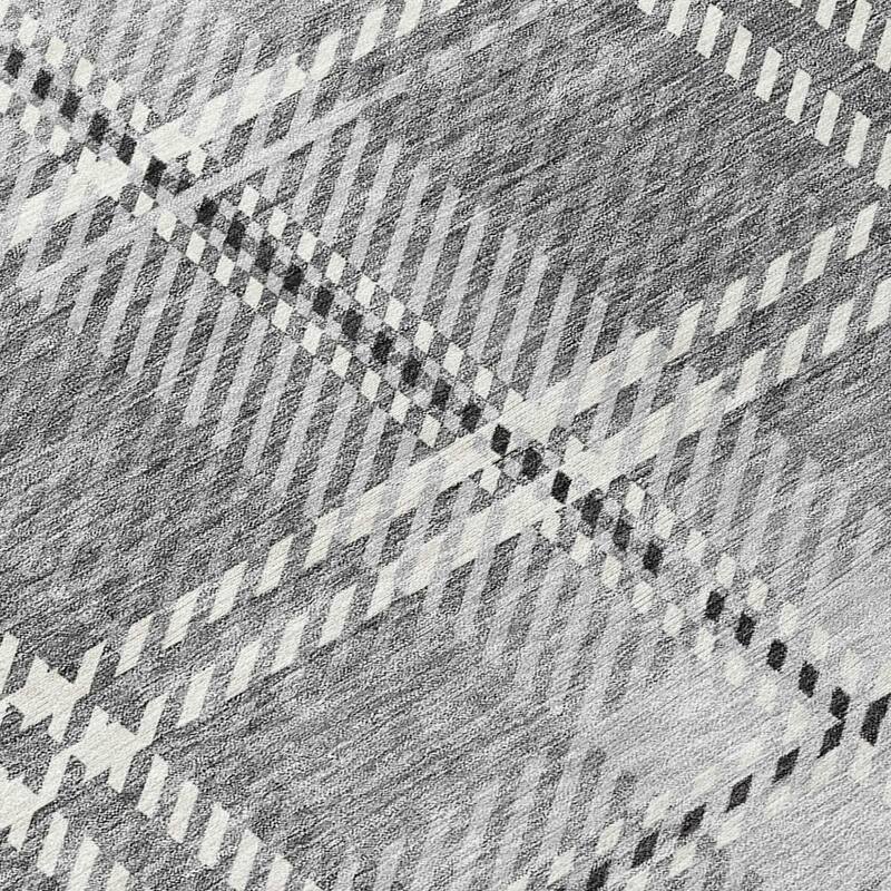 HomeRoots Plaid Transitional Rectangle Outdoor Rug