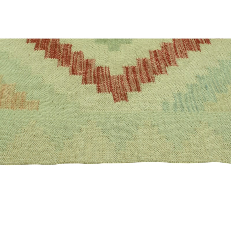 Sun Faded Flatweave Cristoba Gold/Lt. Green Runner - 2'8" x 9'10"