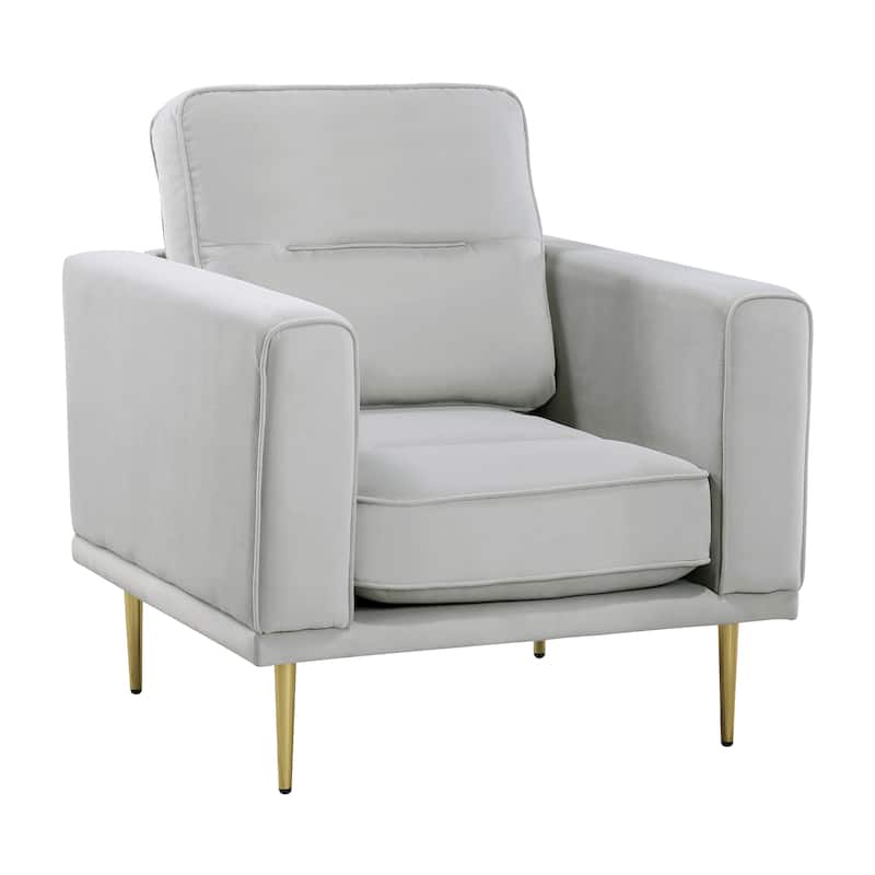 Valleton Velvet Living Room Chair - Grey