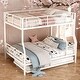 preview thumbnail 2 of 7, Industrial Modern Full XL Over Queen Metal Bunk Bed with Trundle, Save Space or Split Into 2 Beds, Crafted For Safety, White