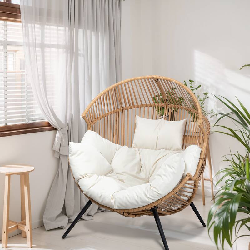 Futzca Wicker Egg Chair with Cushion