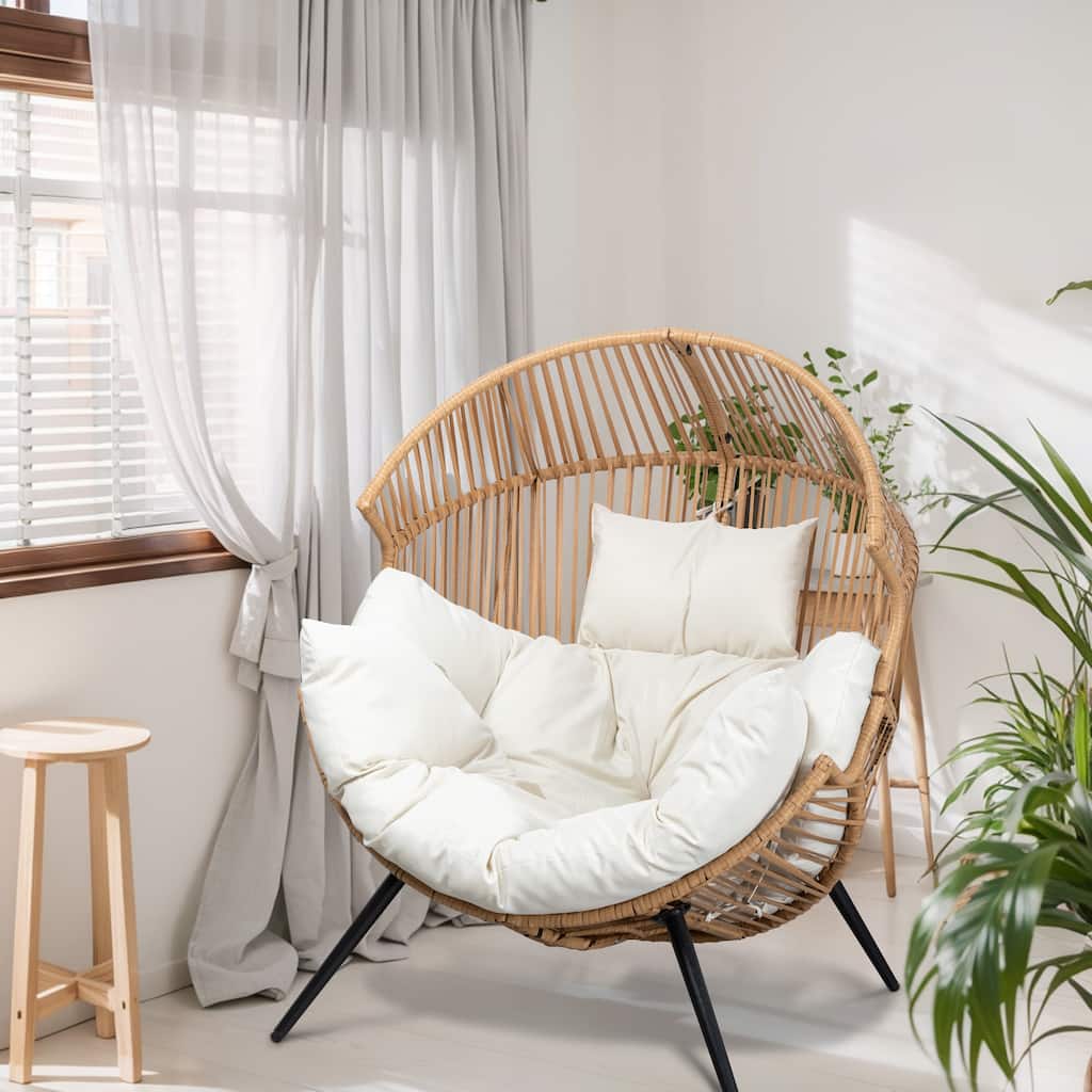 Futzca Wicker Egg Chair with Cushion