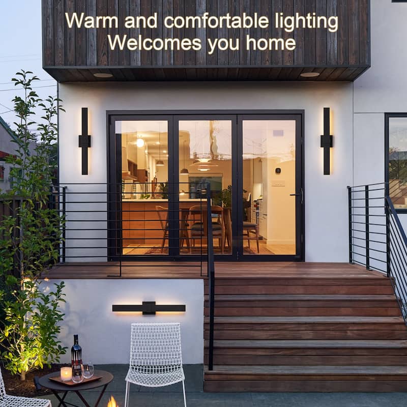 Matte Black Rectangular Aluminum LED Outdoor Wall Sconce