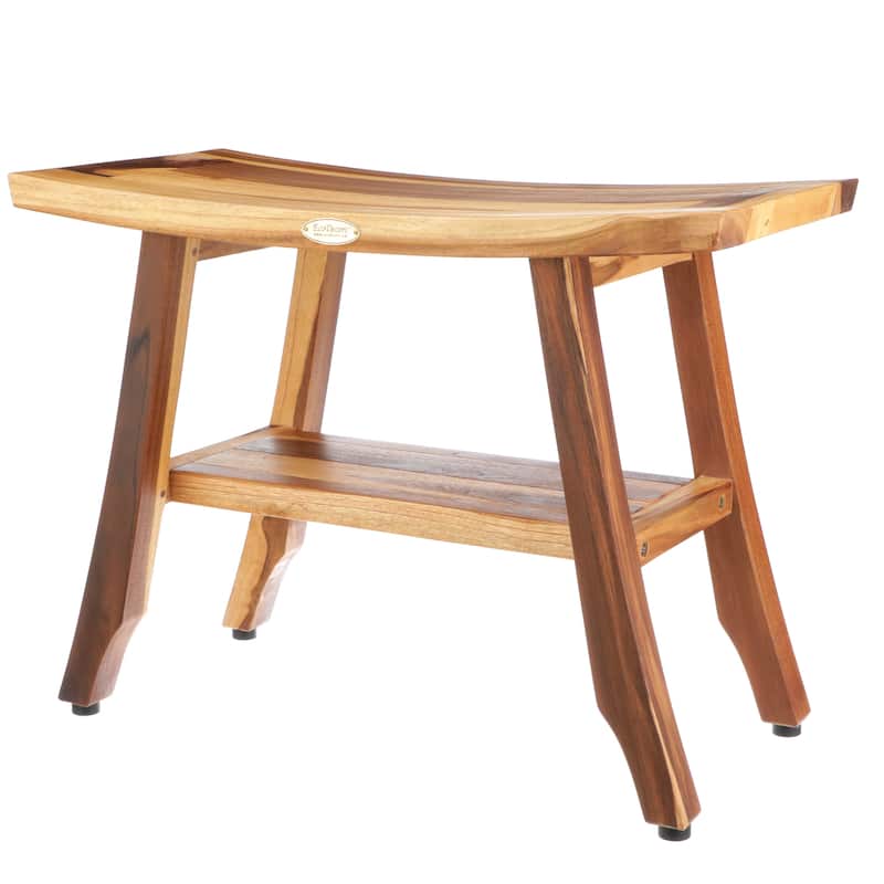 EcoDecors 24", Shower Stool, Shower Seat, Shower Chair for Inside Shower, Teak Shower Bench, Small Bench, Shower Foot Rest - 24"Wx12"Dx18"H