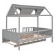 preview thumbnail 17 of 24, Full House Bed with Trundle - Safety-Enhanced Wood Design