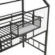 preview thumbnail 4 of 18, Metal Loft Bed with roof design and a storage box, Twin, Black