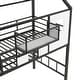 preview thumbnail 29 of 27, Twin Size Metal Loft Bed w/Roof Design, House Shaped Stairway Bedframe